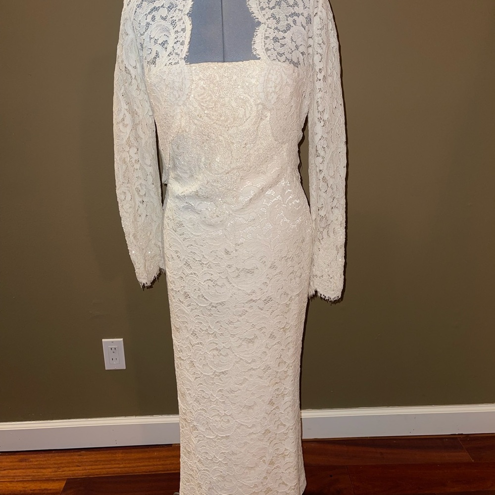 Carmen Marc Valvo dress and the matching jacket